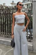 Crop Plazzo Pantolon Takım 10155-08 resmi